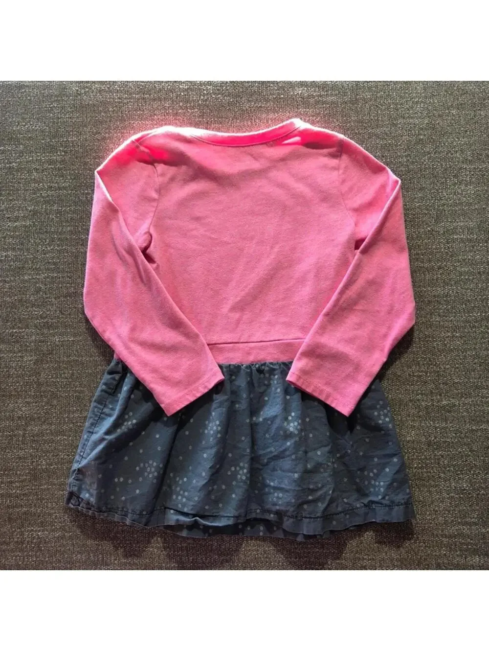 Carters Pink Long Sleeve Heart Dress Size 5 #1058